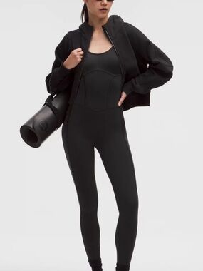lululemon athletica Black Align Bodysuit Jumpsuit Satin